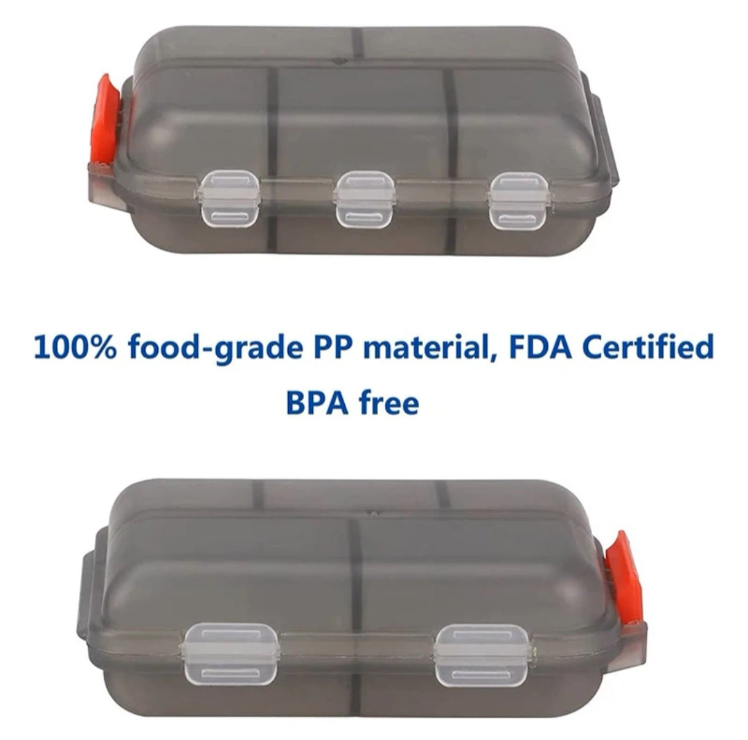 10 Compartment Pill 💊 Organizer - SMOKE