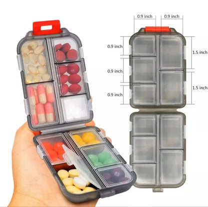 10 Compartment Pill 💊 Organizer - SMOKE