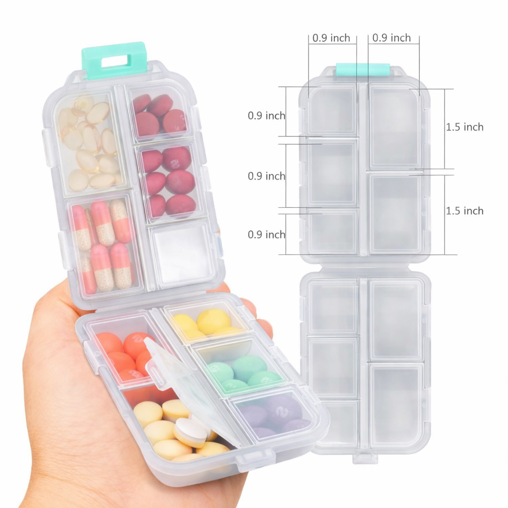 10 Compartment Pill 💊 Organizer - CLEAR
