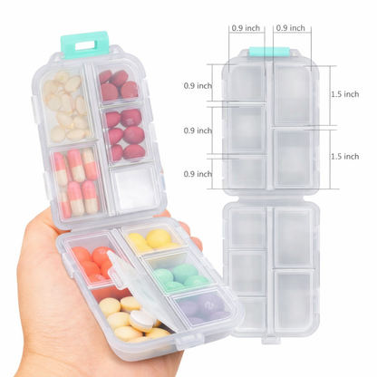 10 Compartment Pill 💊 Organizer - CLEAR