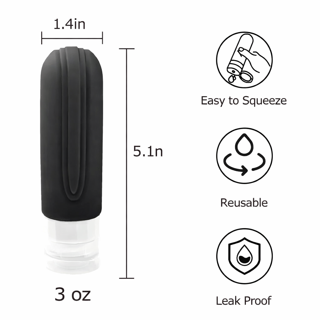 Silicone Toiletry Travel Shampoo Bottles